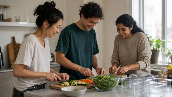 Batch cooking en colocation : s’organiser à plusieurs sans disputes