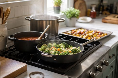 Gérer les cuissons simultanées pour un repas efficace